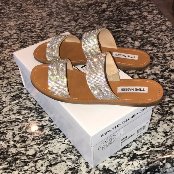 STEVE MADDEN RHINESTONE SANDALS - Picture 3 of 6